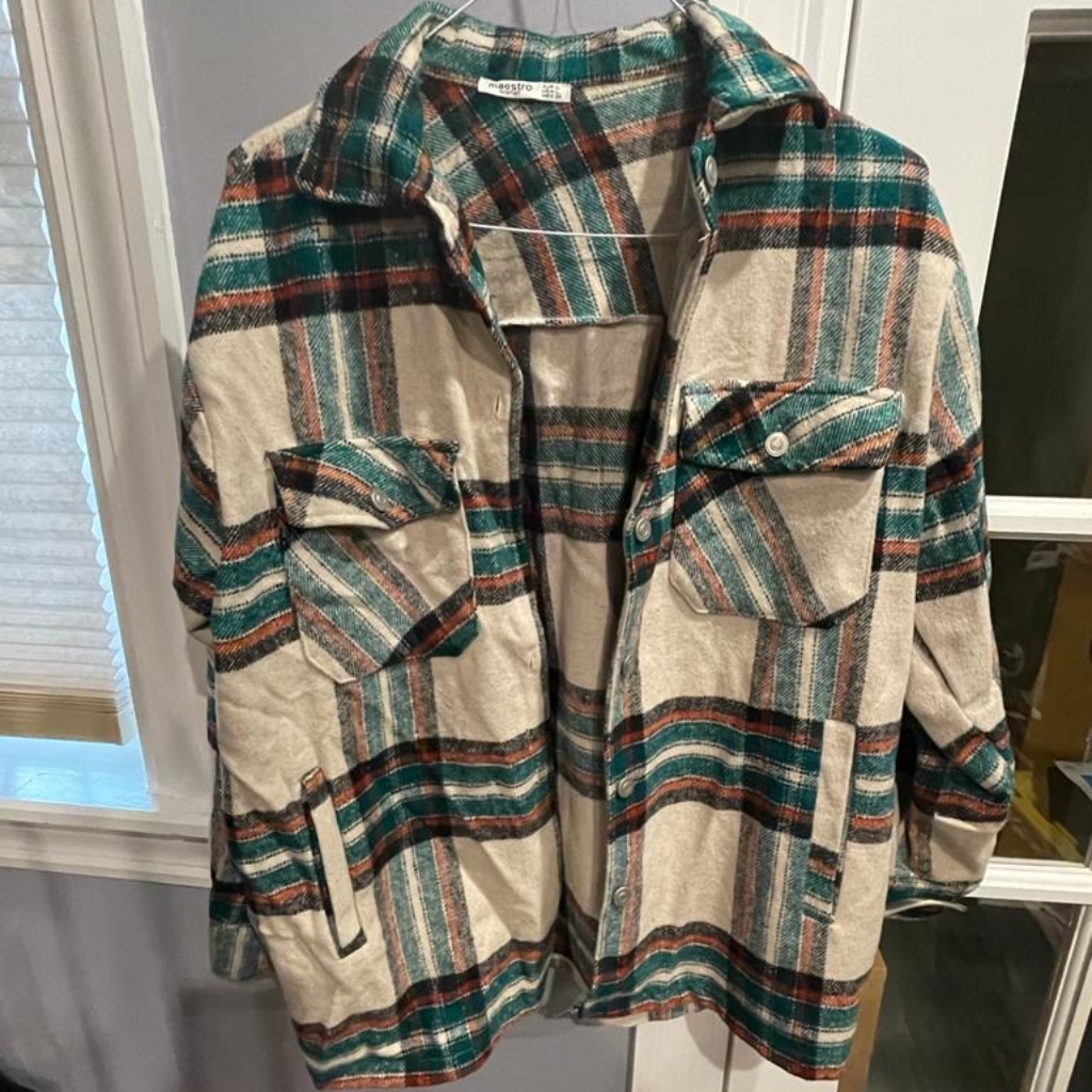 Nwot! Plaid Button Down Sweater